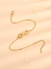 1件极简风格个性化配饰半圆形扣环手链 - 金色1 - 查看 2