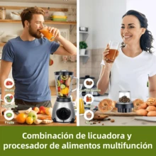 多功能榨汁机研磨机二合一不锈钢全自动家用电动榨汁机1.5L大容量，不锈钢刀片，高硬度杯壁 - 美規A型插(110-127V) - 查看 3