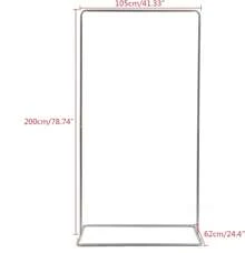 CNCEST Wedding Arch Square Balloon Arch, Metal Frame Flower Rack Iron Party Door Stand Background Wedding Arch Wedding Arch Golden Balloon Ring Venue Decoration, 105 * 62 * 200cm (Gold/White) - 白色 - 查看 3
