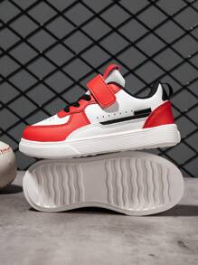 1 Pair Kids' Sports Skate Shoes, Breathable Elastic Soft Shock Absorbing Quick Drying Lightweight Waterproof Anti-Slip PU Leather Upper, Casual Street Running Style, Boys & Girls