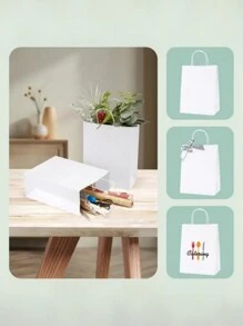 5/10/20/50/100 pièces Sac cadeau personnalisé, sac en papier de 21 x 11 x 27 cm avec poignée, sac en papier réutilisable petit, moyen et grand pour , sac pour produits de au détail, sac cadeau d'anniversaire, sac cadeau de mariage, sac cadeau de fête, style élégant et simple, personnalisé, unique pour anniversaires, anniversaires, usage quotidien, mariages, remise de diplômes, soirée de promo, fêtes, fournitures scolaires, rentrée scolaire, bureau, école, salle de classe, cadeaux pour enseignants, université, collègues, chambres étudiantes, pour garçons et filles, adolescents, élèves de collège et de lycée, étudiants universitaires, première année, deuxième année, élèves