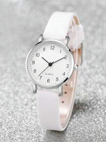 6pcs/Set Women's Gift Watch With Elegant Numeric Dial, Classic Fashion Quartz Wristwatch + Heart-Shaped Jewelry (Watch Box Not Included) - White - View 8