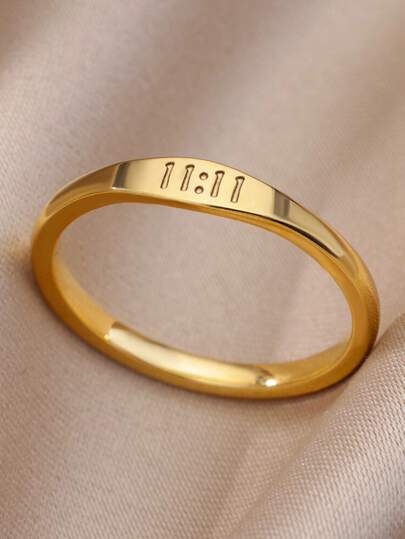 Roman Numeral Detail Ring Stainless Steel Jewelry Gift