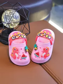 可爱恐龙男女通用婴儿 PVC 木屐花园鞋 - 舒适防水，适合 0-5 岁儿童 - 粉色 - 查看 6