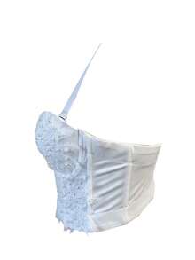 Apperloth A Áo nịt ngực Cami Top Đèn treo tường Hạt Mùa vụ - trắng - Xem 3