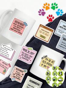 500pcs Cute Panda Paw Stickers, Mini Inspirational Colorful Stickers, 50pcs Cartoon Doodle Reminder Stickers, DIY Labels Decal Stickers For Gift Wrapping, Laptops, IPads, Guitars, Water Bottles, Diaries, Bumpers, Skateboards, Phones