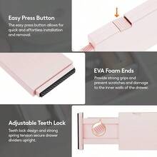 Lifewit 8 Pack Drawer Dividers 4" High,11-17" Adjustable Dresser Drawer Organizers For Clothes, Expandable Dresser Separators In Bedroom/Bathroom/Kitchen/Vanity/Office Organization And Storage, White - Pink - View 6