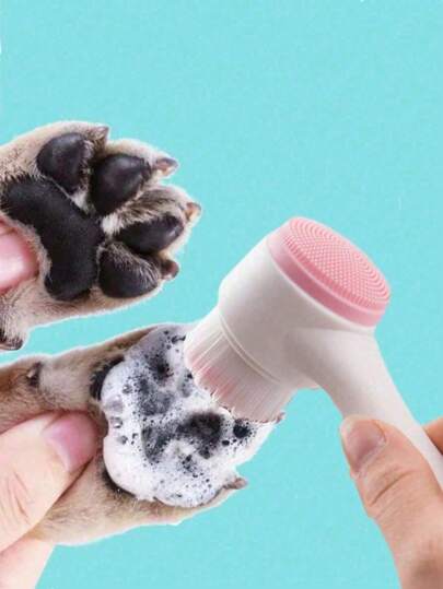 1 pieza/2 piezas Cepillo de limpieza de patas para mascotas, adecuado para gatos y perros