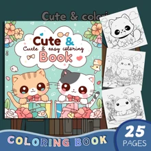 1 本优质着色书，卡通动物主题单面页面，具有精细的设计和清晰的线条，非常适合缓解压力、集中注意力和绘画练习，是情人节、节日和生日的完美礼物。 - 單件 - 查看 12