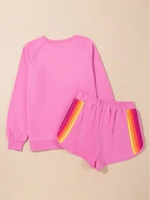 Scacto New Loose Slim Fit Casual Suit Women  Fashion & Color Matching Long Sleeve Two-Piece Set Women - 粉色 - 查看 4