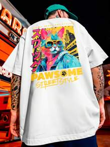 FLUXOGEEK Camisa Camiseta Oversized Streetwear Gato King Urso Smile REF 7106 FLUXOGEEK