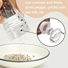 2 Packs Acrylic Salt And Pepper Mill With 2-In-1 Clean Brush, Manual Pepper Mill And Salt Shaker With Adjustable Coarseness And Ceramic Grinding Burr, Used For Pepper, Cumin, Sea Salt, Dry Pepper, Kitchen Gadgets For Home, Restaurant, Camping