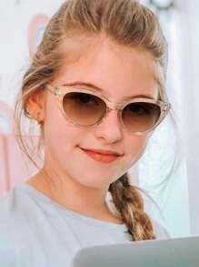 1 pieza Gafas de moda con montura de ojo de gato de acrílico estilo retro para adolescentes de 12 a 16 años, para salidas, uso diario y regalos para vacaciones