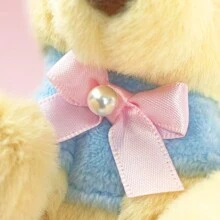 Miniso Fluffy Season Series - Faux Pearl Ribbon Plush Keychain Charm(1PC) - Yellow - View 6