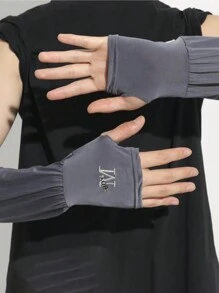 Męskie rękawy z filtrem UV, luźne mankiety bez palców z haftowanymi literami