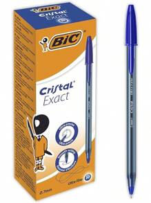 Crystal Exact Fine Point Pens (0.7 Mm) - Blue, Box Of 20