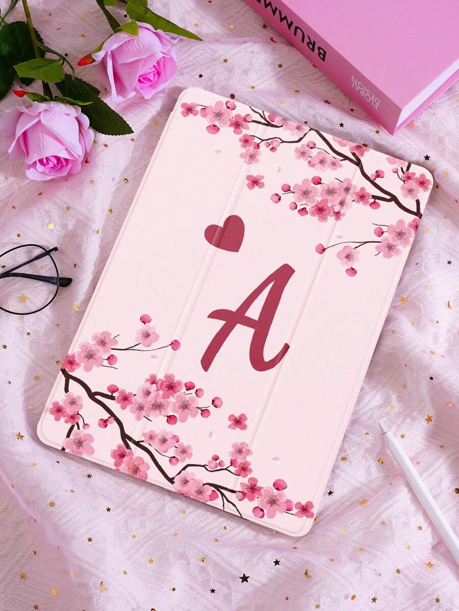 Husă de protecție grafică pentru tabletă cu litere, compatibilă cu iPad 10.2", IPad Pro 2021/2020, iPad a 9-a/10a generație, Galaxy Tab A8 10.5" 2022, Matepad 10.4", Suportă Sleep/Wake, Cu slot pentru creion, Anti-cădere - Multicolor - Vizualizare 1