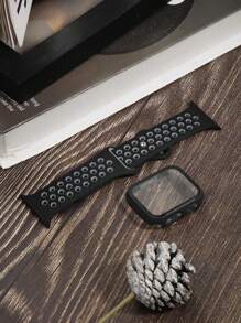 2 件装硬质 PC 框架保护壳，带屏幕保护膜，防刮保护框架和运动硅胶腕带，兼容 40mm、41mm、42mm、44mm、45mm、46mm、49mm、38mm、42mm，男女通用；柔软防水表带，可更换运动表带，兼容 SE、Ultra、11、10、9、8、7、6、5、4、3、2、1 - 黑/灰 - 查看 2