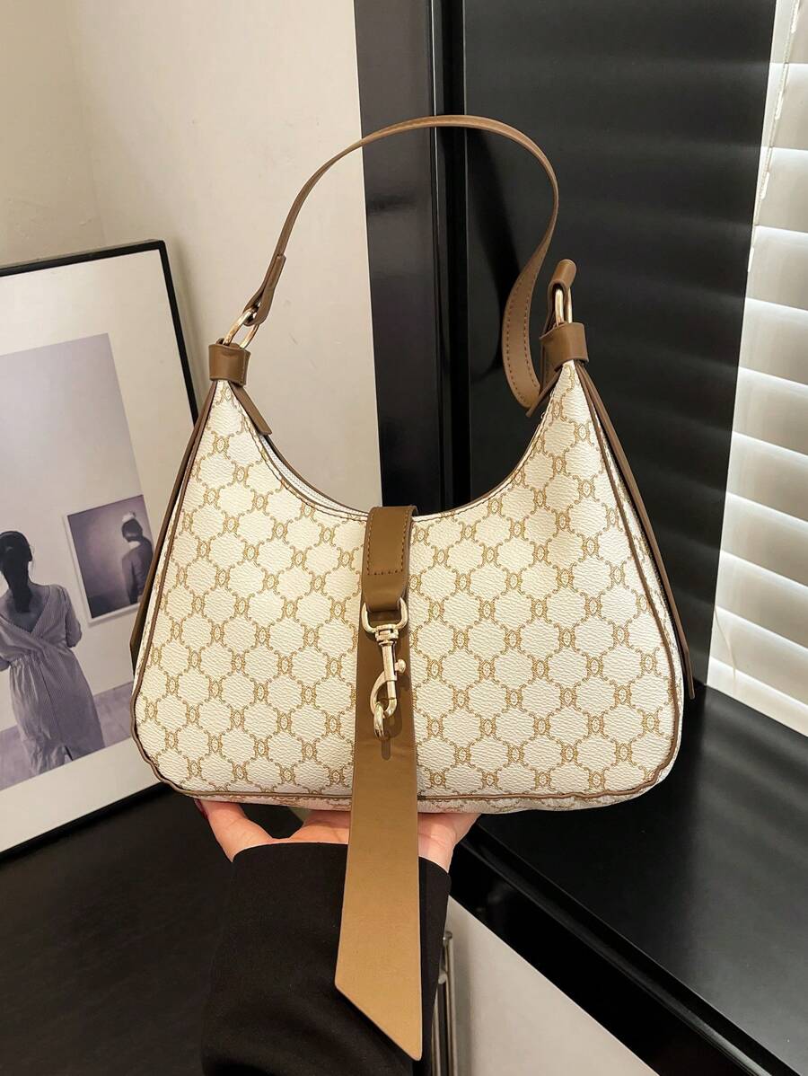 Fashion Retro Versatile High Capacity Elegant Ladies Shoulder Bag - White - View 1