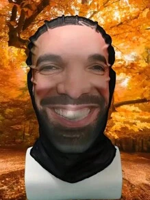 1pc, Custom Photo, Custom Full Face Mask Headgear, Unisex For Everyone, Breathable Polyester, Hip Hop Novelty Headwear, Outdoor Headwear, Costume Props, Suitable For Festival & Oktober, April Fool's Day, Marathon, Octa Foster, Halloween, Christmas. Outdoor Sports & Party Clothing Accessories, Perfect For Cosplay