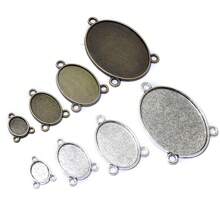 5-40 pièces Paramètres de cabochons pendentifs ovales à 3 boucles base vierge pour la fabrication de bijoux Collier Bracelet Accessoires de fabrication de bijoux