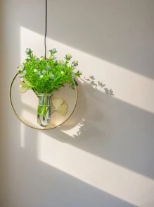 1pc Iron Wall Hanging Hydroponic Flower Vase, Home Decor Craft, Dry Flower Vase Wholesale Gifts Birthday Graduation