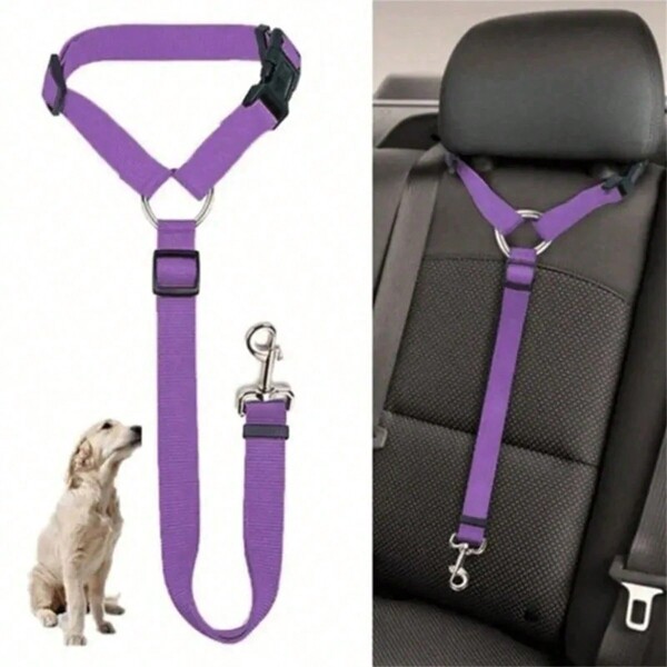 Cinturón de seguridad y arnés de seguridad multifuncional para mascotas: garantiza un viaje seguro con un cinturón de seguridad ajustable para perros y collar - Accesorios premium para mascotas