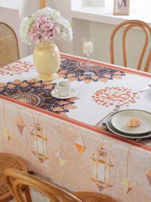 1pc Waterproof Anti-Oil Eid Mubarak Rectangular Tablecloth, Modern Digital Printing Festival Pattern Design For Indoor/Outdoor Dining Table Decoration - Multicolor - View 6