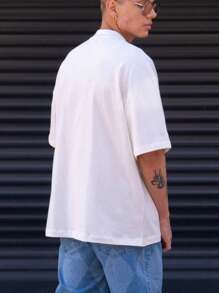 Men Solid Drop Shoulder Tee