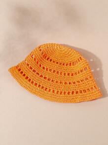 LEAJOURNO. 1 Mũ Rơm Rỗng Thời Trang Cho Nữ, Dùng Trang Trí Hàng Ngày - màu nâu - Xem 7