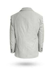 Classic Men's Casual Blazer Jacket, Long Sleeve Solid Color Pocket Button Design Formal Business Suit Coat