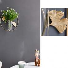 1pc Iron Wall Hanging Hydroponic Flower Vase, Home Decor Craft, Dry Flower Vase Wholesale Gifts Birthday Graduation