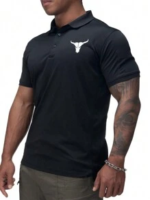 Men's Casual Solid Color Polo Shirt, Minimalist Fashion For Everyday Wear