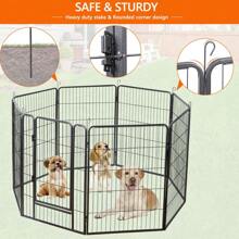 40 Inch 8 Panels Dog Exercise Playpen Dog Fence Heavy Duty With Door Outdoor - 1 - View 5