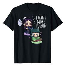 Cute Anime Girl Funny Apothecary Anime Diaries Mao Mao T-Shirt,220g Pure Cotton Single-Sided Printed Round Neck Short Sleeved Shirt. - 黑色 - 查看 1