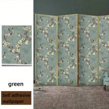 1 rotolo di carta da parati floreale verde e gialla, in PVC impermeabile e rimovibile, autoadesiva, dimensioni 45x500/300/100 cm, adatta per decorare pareti di soggiorno, camera da letto, dormitorio, mobili, tavoli, armadi, facile da installare, idea regalo per compleanni, lauree, decorazione casa, camera da letto, bagno