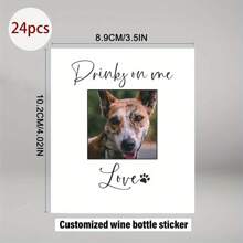 12/24pcs Copywriting Customized Wedding Engagement Party Red Wine Bottle Waterproof Tear-Off Label Stickers