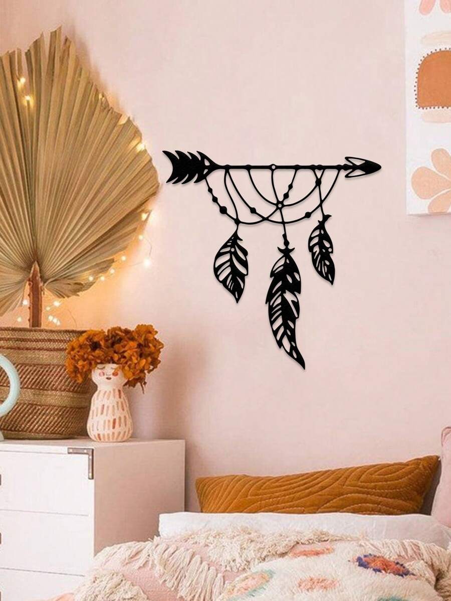 1pc Simple And Elegant Metal Wall Decor - Feather Metal Wall Art Design, Office, And Cafe Decor  Ideal Gift For Holidays, Birthdays, And Antique Collectors, Christmas Home Decor, Perfect For Room Decor