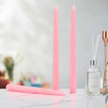 12 Pack Pink Taper Candles - Taper Candles 10 Inch Dripless, Smokeless & Unscented - 8 Hours Long Burning - Tall Candlesticks - Ideal For Weddings, Dinner Parties, Home Decor, Birthday Party - 粉色 - 查看 6