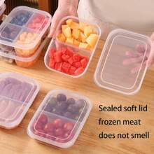 5 件装多功能食品储存容器，2/4 隔间分隔冰箱储物盒，带盖，可重复使用，便携式冰箱和冰柜收纳盒，适用于水果、蔬菜、肉类，厨房收纳盒，适用于家庭和餐厅