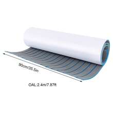YUNRUX Alfombra para suelo de yate y barco de espuma de teca EVA de 95 "x 35", alfombra para cubierta, alfombra antideslizante autoadhesiva, alfombrilla para suelo de yate y barco de espuma EVA, alfombra para cubierta de teca