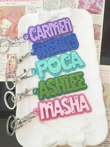 1 Pc Backpack Name Tag, Acrylic Keychain, Personalized Acrylic Name Tag, Name Keychain, Personalized Acrylic Keychain, Custom Name Keychain, Acrylic Keychain, Diaper Bag Tag, Lunch Box Tag, Kids Tag,Durable,Engraved,Stainless,Colorful,Cute,Adorable,Funny,Kawaii,Y2K,Stylish,Unisex,Casual,Custom,Personalized,Unique,Customized,Ideal Gifts For Him,Ideal Gifts For Her,Her,Boyfriend,Girlfriend,Family,Friends