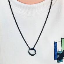 Personalized Stainless Steel Round Pendant Necklace With Intricate Design - Custom Name, Ideal Gift For Father, Boyfriend On Valentine's Day, Christmas, Father's Day