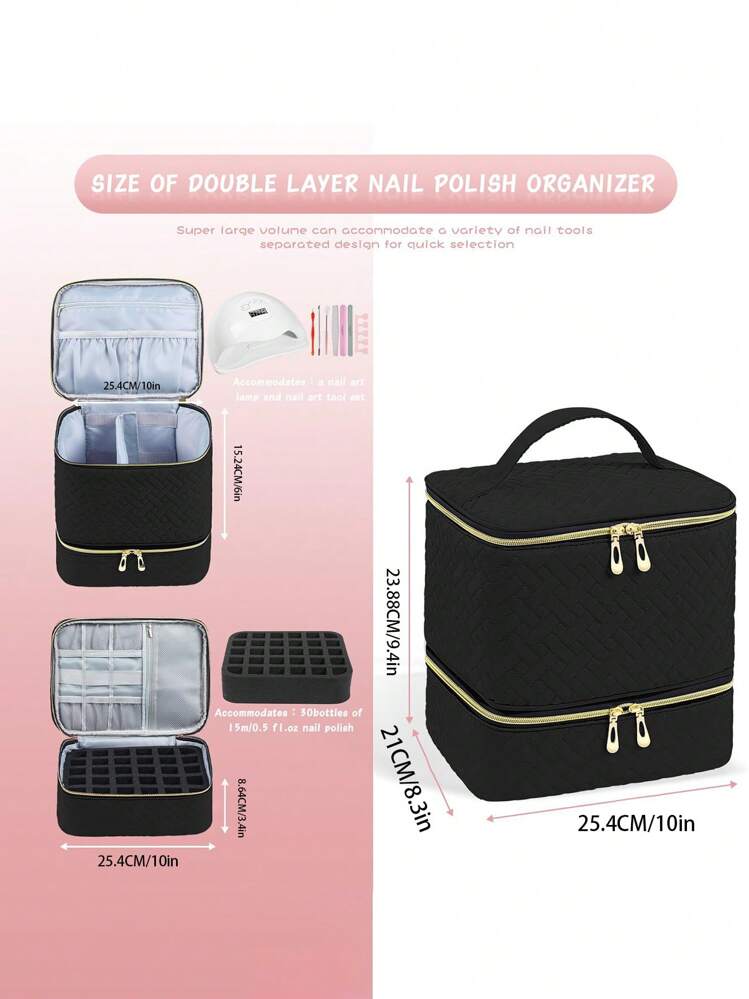 1 pieza Estuche de cosméticos, bolsa de cosméticos, neceser, bolsa de almacenamiento de cosméticos, bolsa de almacenamiento de maquillaje, bolsa de herramientas de maquillaje de gran capacidad y multiuso, portátil, adecuada para dormitorios universitarios, acolchada, de moda, regalo para mamá, para chicas, artículos necesarios para el dormitorio - Multicolor - Añade 3