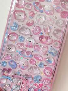 1pc 3D Cartoon Animal Waterproof Transparent Crystal Decorative Sticker, Can Decorate Stationery, DIY Phone Cases, Laptops,School Supplies,Back To School