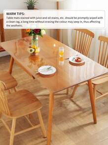 1pc PVC Clear Tablecloth Protector - 1.5mm Thick, Heat Resistant, Waterproof, Scratch-Resistant, Oil Stain Resistant, Suitable For Home And Hotel Plastic Table Cover - Solid Color - View 5