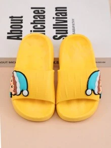 儿童拖鞋夏季男童女童室内浴室淋浴软底防滑卡通拖鞋幼儿大童沙滩凉鞋户外运动旅游度假街头时尚圣诞风格家庭配套拖鞋 - 黃色 - 查看 2