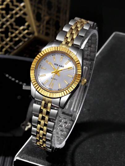 YOLAKO1 The 1pc able Business Steel Strap Quartz Horloge Is Parties, Celebrations, Weddings, Wear. It Best Women During Back To School Season, Graduation view 3