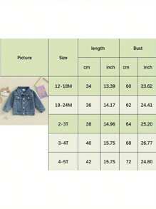 Toddler Girl Denim Jacket Letter Embroidery Long Sleeve Button Jean Cardigan Coat For Infant Baby Spring Fall Outwear