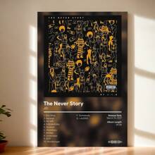 Framed 1pc JID "The Never Story" Album Art Print - Hip Hop Canvas Wall Art, Rapper Poster, Ideal For Bedroom & Living Room Decor, Music Wall Decor
